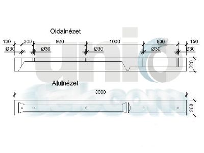 Betongyám EG típusú erősáramú faoszlophoz