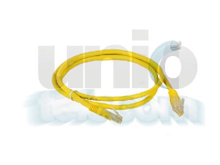 UTP CAT 5 patch törésgátlóval szerelt kábel sárga 1m
