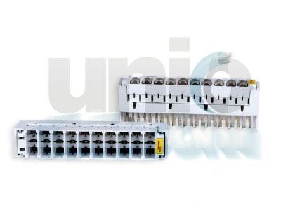 KRONE LSA-PLUS OVP keret, 10db túlfeszültség levezető biztosítékkal 230V 5kA /10kA N