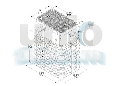 Bulk 4 műanyag akna, Shield fedlappal, B125, 914x1026x731