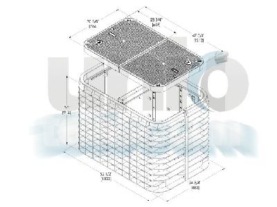Bulk 7 műanyag akna, Shield fedlappal, B125, 914x1333x883